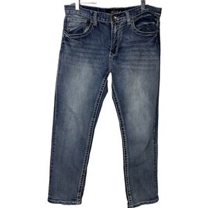 True Luck Mens Premium Denim Straight Stretch Casual Jeans Size 34x30